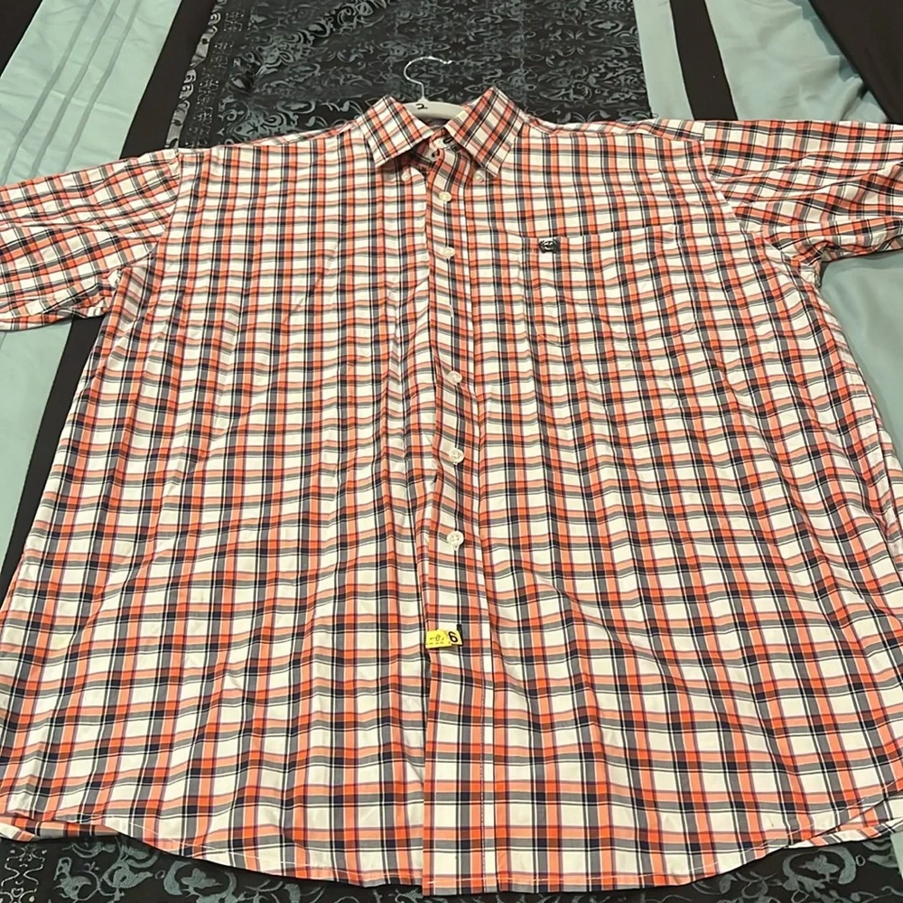 Cinch Men's Red and Blue Checkered Shirt, very nice, size large, S/S - Picture 2 of 8